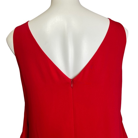 TRINA TURK Cosmopolitan Ruffle Trim Sheath Dress Red Size 10 - Picture 8 of 13